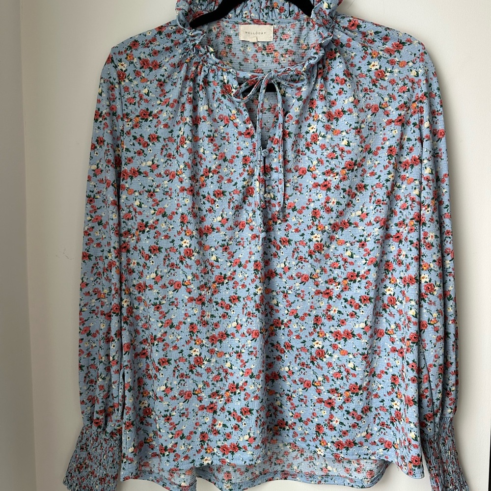 Floral Blue Blouse